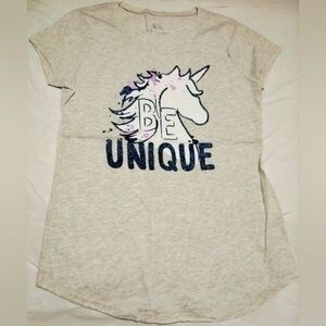 Justice "Be Unique" Unicorn Cap Sleeve T-Shirt